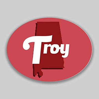 JB Print Magnet Troy Alabama Oval Vinyl City Town College University Vinyl Decal Sticker Car Waterproof Car Decal Magnetic Bumper Sticker 5"