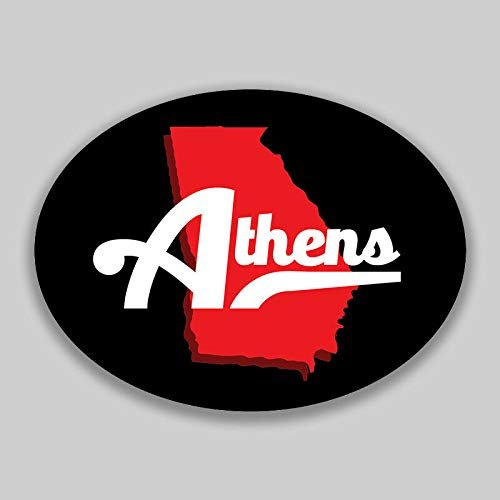 JB Print Magnet Athens Georgia Oval Vinyl Town City College University Vinyl Decal Sticker Car Waterproof Car Decal Magnetic Bumper Sticker 5"