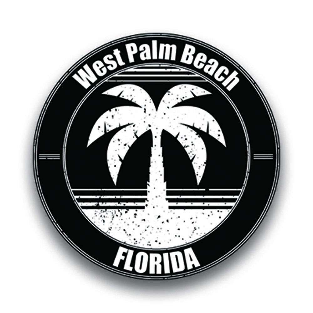 JB Print Magnet West Palm Beach Florida Vinyl Vacation Explore Memory Souvenir Vinyl Decal Sticker Car Waterproof Car Decal Magnetic Bumper Sticker 5"