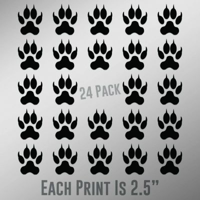 Magnet Cat Paw Prints 24-Pack Vinyl Decal Sticker Car Waterproof Car Decal Magnetic Bumper Sticker 5"