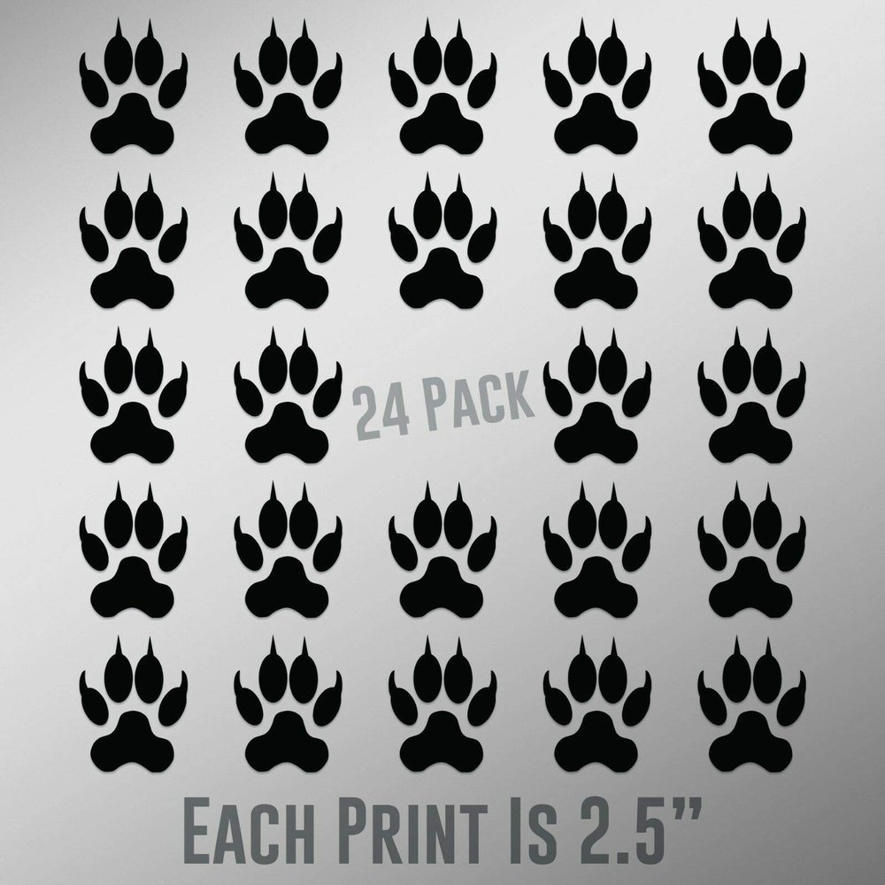 Magnet Cat Paw Prints 24-Pack Vinyl Decal Sticker Car Waterproof Car Decal Magnetic Bumper Sticker 5"