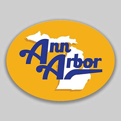 JB Print Magnet Ann Arbor Michigan Oval Vinyl City Town College University Vinyl Decal Sticker Car Waterproof Car Decal Magnetic Bumper Sticker 5"