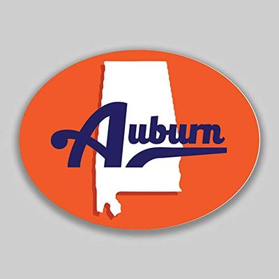 JB Print Magnet Auburn Alabama Oval Vinyl Town City College University Vinyl Decal Sticker Car Waterproof Car Decal Magnetic Bumper Sticker 5"