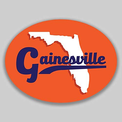 JB Print Magnet Gainesville Florida Oval Vinyl Town City College University Vinyl Decal Sticker Car Waterproof Car Decal Magnetic Bumper Sticker 5"