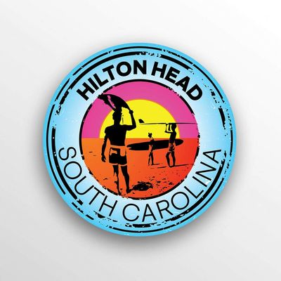 JB Print Magnet Hilton Head South Carolina Swim Boat Kayak Water Ski Vinyl Decal Sticker Car Waterproof Car Decal Magnetic Bumper Sticker 5"