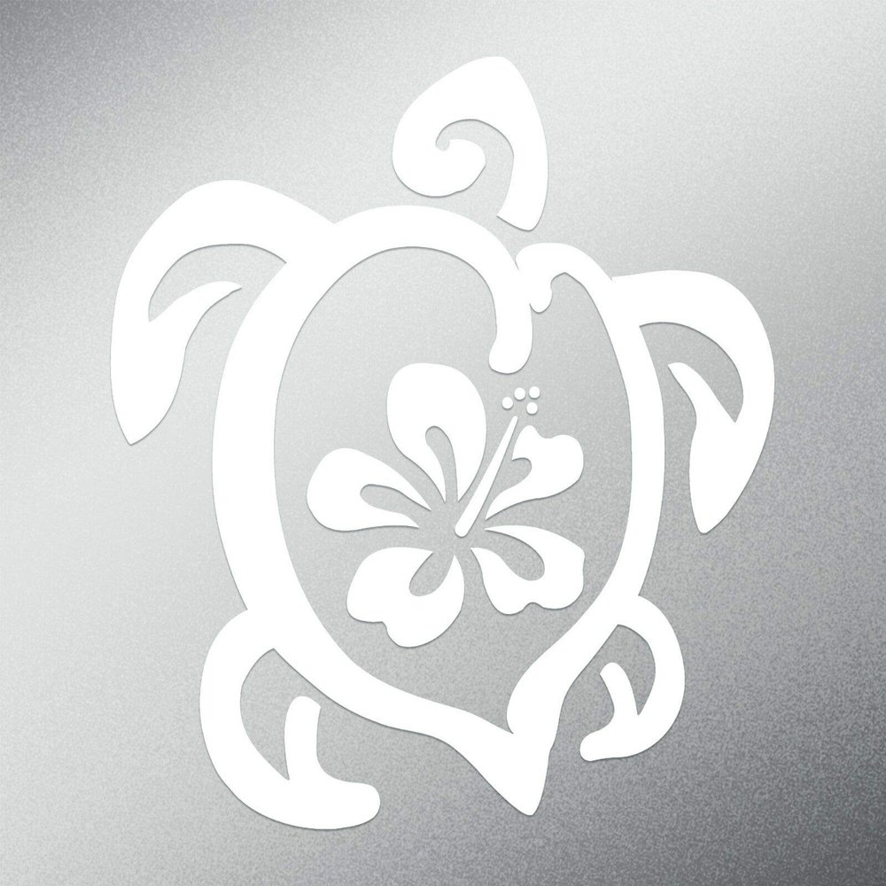 JB Print Magnet Hibiscus Turtle Vinyl Decal Sticker Car Waterproof Car Decal Magnetic Bumper Sticker 5"