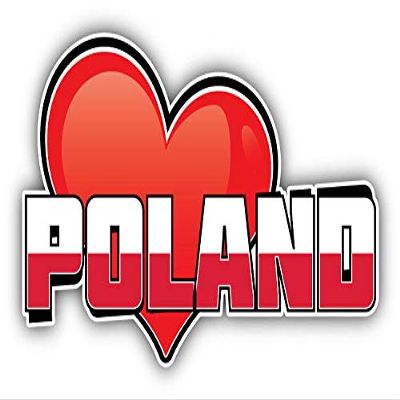 KW Vinyl Magnet Poland Art Heart Flag Travel Slogan Truck Car Magnet Bumper Sticker Magnetic 5"
