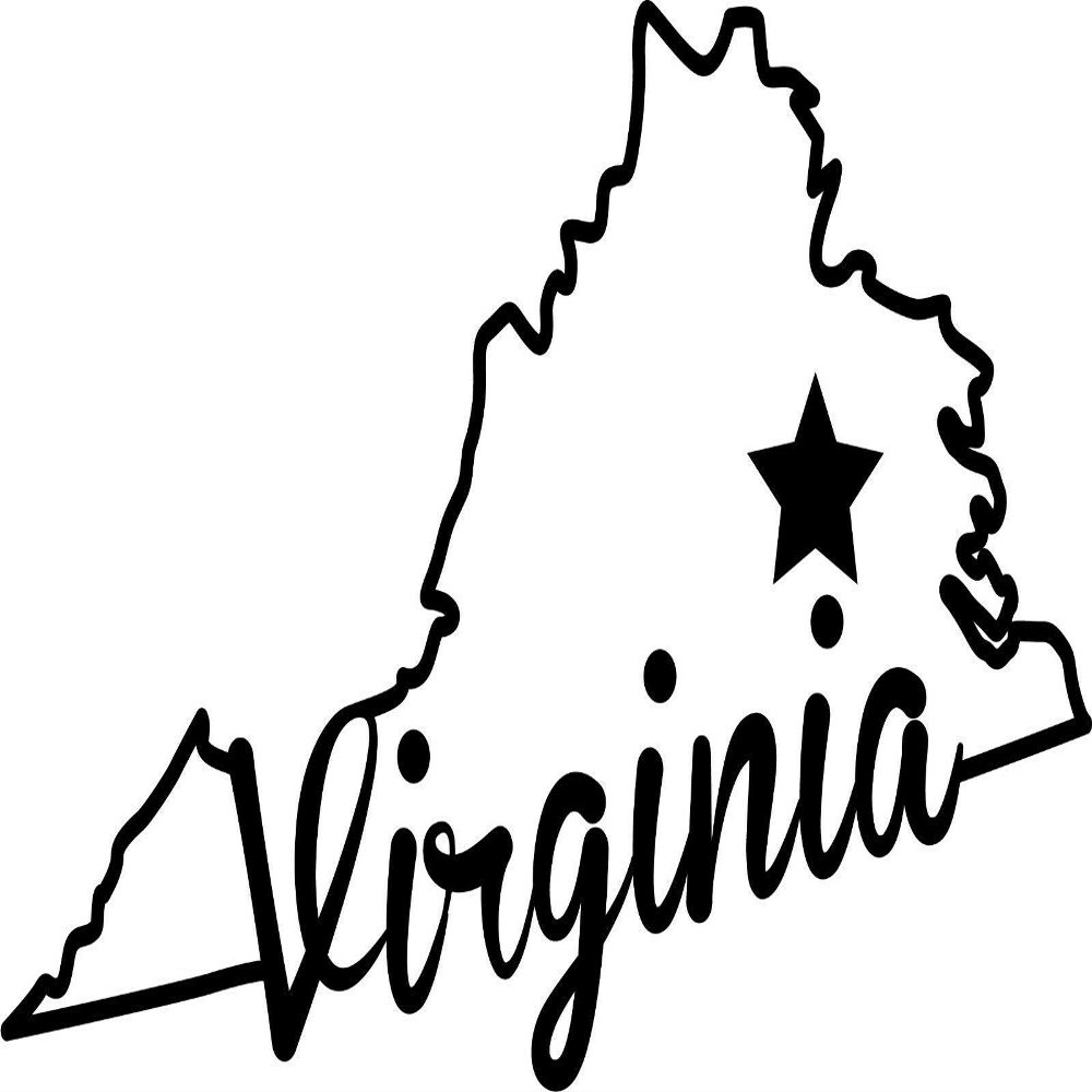 JB Print Magnet State of Virginia Script Vinyl Decal Sticker Car Waterproof Car Decal Magnetic Bumper Sticker 5"