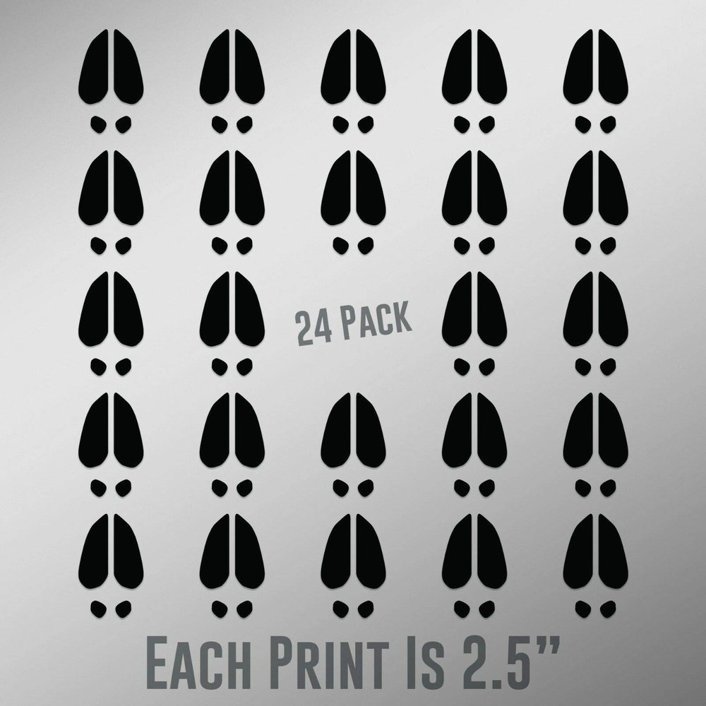 Magnet Deer Track Prints 24-Pack Vinyl Decal Sticker Car Waterproof Car Decal Magnetic Bumper Sticker 5"