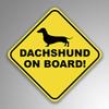 JB Print Magnet Dachshund On Board Dog Mom Dad Animal Lover Vinyl Decal Sticker Car Waterproof Car Decal Magnetic Bumper Sticker 5" view 1