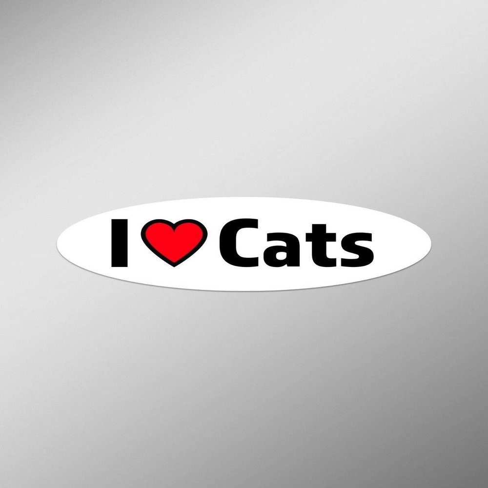 JB Print Magnet I Love Cats Vinyl Car Laptop Vinyl Decal Sticker Car Waterproof Car Decal Magnetic Bumper Sticker 5"