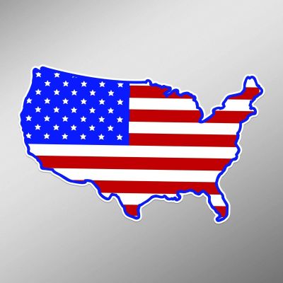 JB Print Magnet United States Flag Outline Vinyl Decal Sticker Car Waterproof Car Decal Magnetic Bumper Sticker 5"