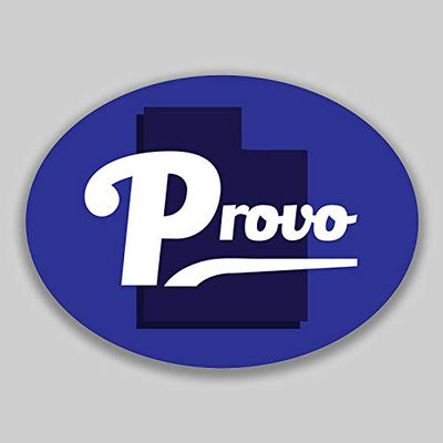 JB Print Magnet Provo Utah Oval Vinyl City Town College University Vinyl Decal Sticker Car Waterproof Car Decal Magnetic Bumper Sticker 5"