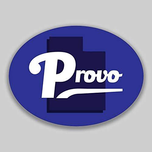 JB Print Magnet Provo Utah Oval Vinyl City Town College University Vinyl Decal Sticker Car Waterproof Car Decal Magnetic Bumper Sticker 5"