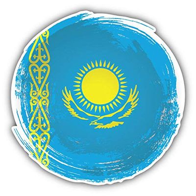 KW Vinyl Magnet Kazakhstan Grunge Flag Truck Car Magnet Bumper Sticker Magnetic 5"