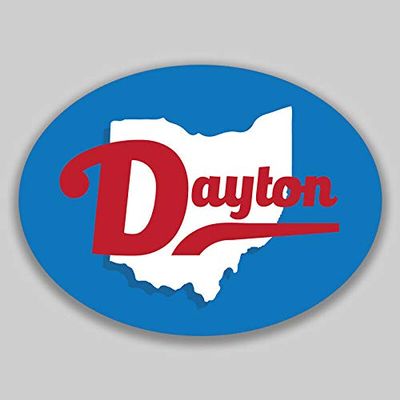 JB Print Magnet Dayton Ohio Oval Vinyl City Town College University Vinyl Decal Sticker Car Waterproof Car Decal Magnetic Bumper Sticker 5"