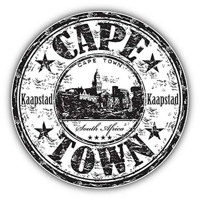 KW Vinyl Magnet Cape Town South Africa Grunge Rubber Stamp Travel Bumper Sticker