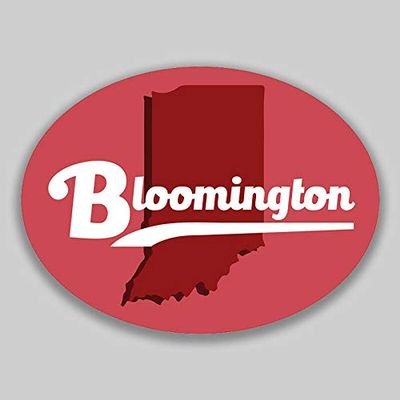 JB Print Magnet Bloomington Indiana Oval Vinyl City Town College University Vinyl Decal Sticker Car Waterproof Car Decal Magnetic Bumper Sticker 5"