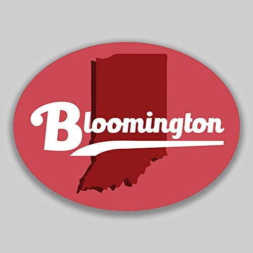 JB Print Magnet Bloomington Indiana Oval Vinyl City Town College University Vinyl Decal Sticker Car Waterproof Car Decal Magnetic Bumper Sticker 5"
