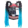 3T-SISTER Helmet Pigtails Gradient Ramp Helmet Curly Ponytail Helmet Hair with Suction Cup for Motor Bike 2PCS Ombre Black to Deep Blue (Helmet not Included) view 1