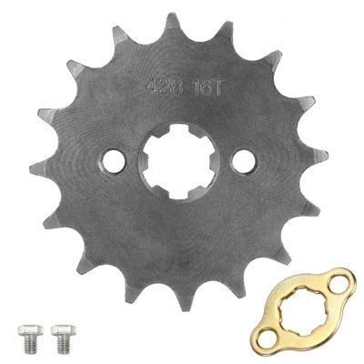 HIAORS 428 16T 17mm Motorcycle Front Engine Sprocket Compatible with 50cc 70cc 110cc 125cc 140cc 160cc TaoTao Coolster Apollo Coleman Boom Vader Roketa Lifan ATV Quad 4 Wheeler Pit Dirt Bike Parts