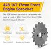 HIAORS 428 16T 17mm Motorcycle Front Engine Sprocket Compatible with 50cc 70cc 110cc 125cc 140cc 160cc TaoTao Coolster Apollo Coleman Boom Vader Roketa Lifan ATV Quad 4 Wheeler Pit Dirt Bike Parts view 2