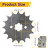 HIAORS 428 16T 17mm Motorcycle Front Engine Sprocket Compatible with 50cc 70cc 110cc 125cc 140cc 160cc TaoTao Coolster Apollo Coleman Boom Vader Roketa Lifan ATV Quad 4 Wheeler Pit Dirt Bike Parts view 4