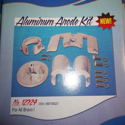 RPS-GLM 12724 Mercruiser Bravo I 1 outdrive Anode Kit Set Aluminum Salt Water zinc Replaces 888758Q01