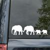 Purple | Elephant Family 14w x 3h inches Vinyl Decal | Family of 4 Kids Parents Mom Dad Children | Die Cut Sticker view 1