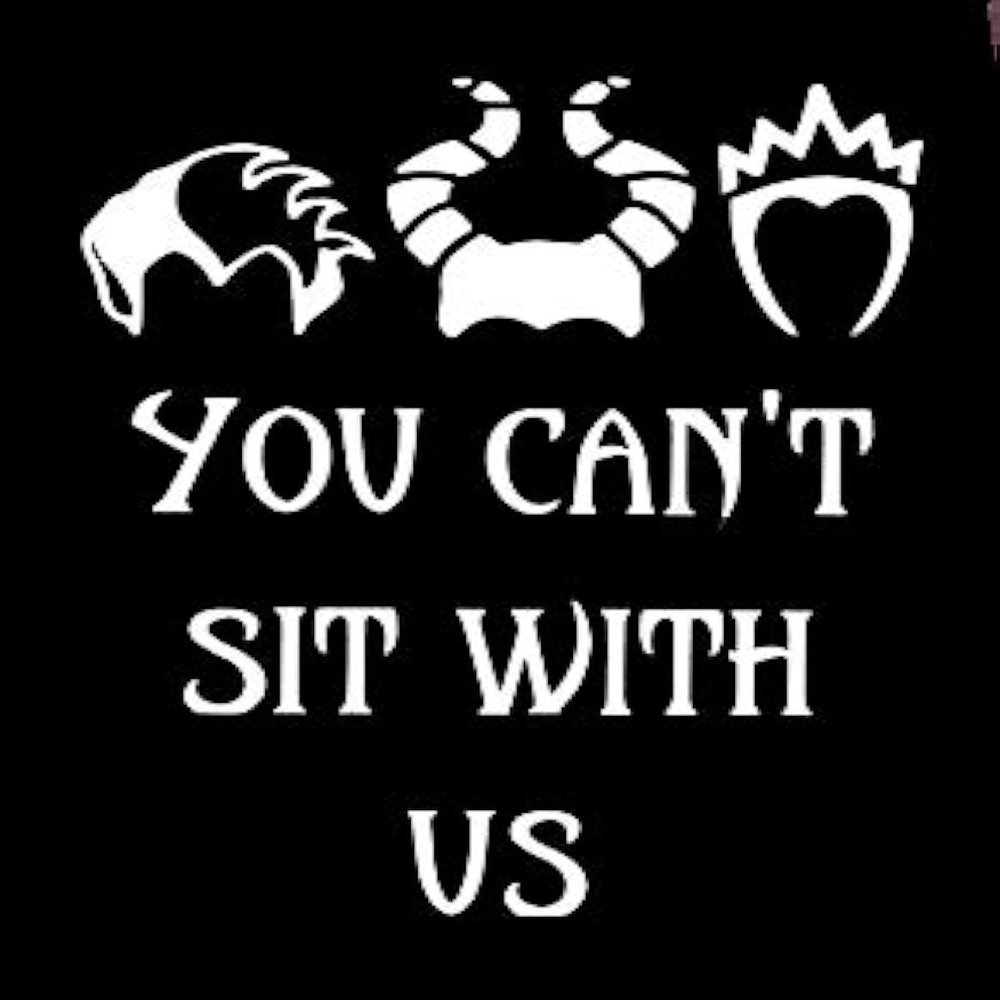 Villian Queen Can't sit with us Makarios LLC |Cars Trucks Vans Walls Laptop MKR| White |5.5 x 4.25|MKR853