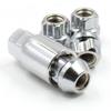 Wheel Accessories Parts 4 Locks + Key M12 x 1.75 12 x 1.75 Thread Open End 0.83" Long Locking Wheel Lug Nuts Lock Chrome Dual Hex Key 13/16" and 3/4" Hex Fits 1997 to 1999 Ford F150 Navigator view 1