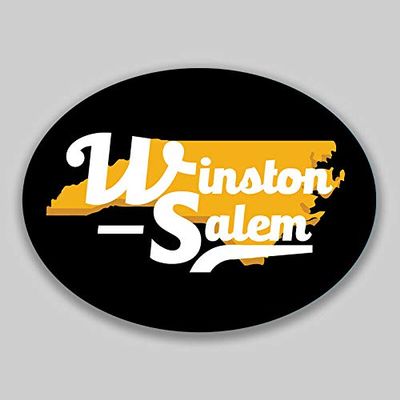 JB Print Magnet Winston Salem North Carolina Oval Vinyl Town College University Vinyl Decal Sticker Car Waterproof Car Decal Magnetic Bumper Sticker 5"