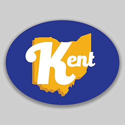 JB Print Magnet Kent Ohio Oval Vinyl City Town College University Vinyl Decal Sticker Car Waterproof Car Decal Magnetic Bumper Sticker 5"