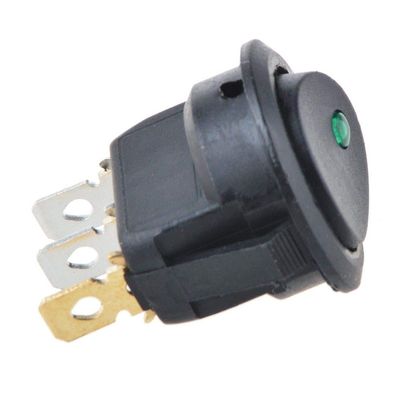 5PCS Green Light 3 PIN LED Dot Light 12V Car Auto Boat Round Rocker ON/Off Toggle Switches
