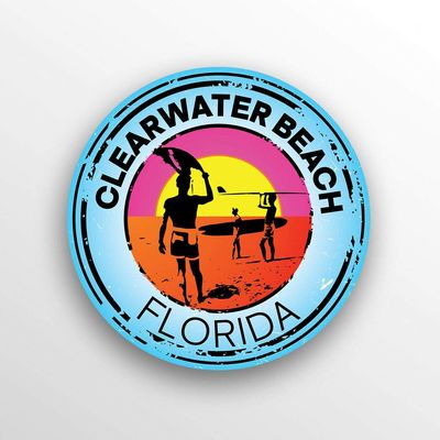 JB Print Magnet Clearwater Beach Florida Swim Boat Kayak Water Ski Vinyl Decal Sticker Car Waterproof Car Decal Magnetic Bumper Sticker 5"