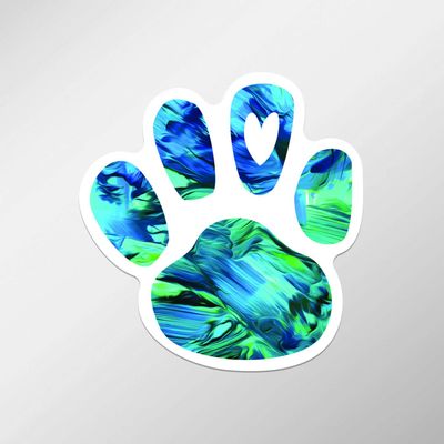 Magnet Paw Print Heart Love Abstract Dog Cat Each Decal Vinyl Decal Sticker Car Waterproof Car Decal Magnetic Bumper Sticker 5"