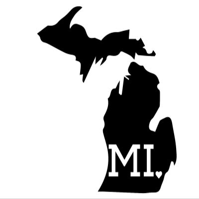 JB Print Magnet Michigan with State Abbreviation Vinyl Decal Sticker Car Waterproof Car Decal Magnetic Bumper Sticker 5"