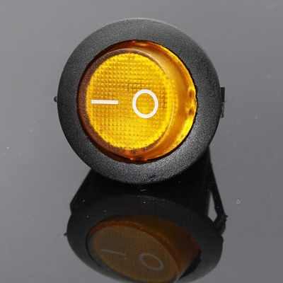 4PCS Yellow Car Auto Boat 12V 16A ON/Off Toggle SPST Round Button Rocker Switch