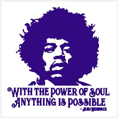Peace Resource Project with The Power of Soul Anything is Possible - Jimi Hendrix - Small Magnetic Bumper Sticker/Decal Magnet (4" X 4.2")