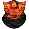 Obacle Motorcycle Face Mask Sun UV Dust Wind Protection Durable Tube Mask Seamless Bandana Skeleton Face Mask for Men Women Bike Riding Cycling Biker Fishing Outdoor Festival (Skull Deep Gold Fire) view 1