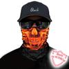 Obacle Motorcycle Face Mask Sun UV Dust Wind Protection Durable Tube Mask Seamless Bandana Skeleton Face Mask for Men Women Bike Riding Cycling Biker Fishing Outdoor Festival (Skull Deep Gold Fire) view 2