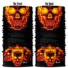 Obacle Motorcycle Face Mask Sun UV Dust Wind Protection Durable Tube Mask Seamless Bandana Skeleton Face Mask for Men Women Bike Riding Cycling Biker Fishing Outdoor Festival (Skull Deep Gold Fire) view 3