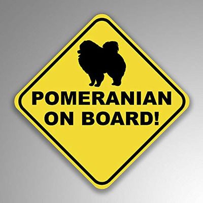 JB Print Magnet Pomeranian On Board Dog Mom Dad Animal Lover Vinyl Decal Sticker Car Waterproof Car Decal Magnetic Bumper Sticker 5"