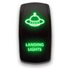 Landing Lights - Green - Laser Etched 5-Pin Double Pole Single Throw Landing Lights Maintained ON-Off DPST Toggle Switch 20A 12V view 1