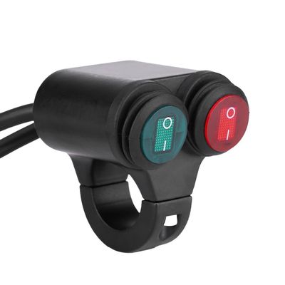 Motorcycle ON/Off Switch, 22mm Universal Motorcycle Handlebar Headlight Brake Fog Lights Horn Dual Control Button Switch (Model D)