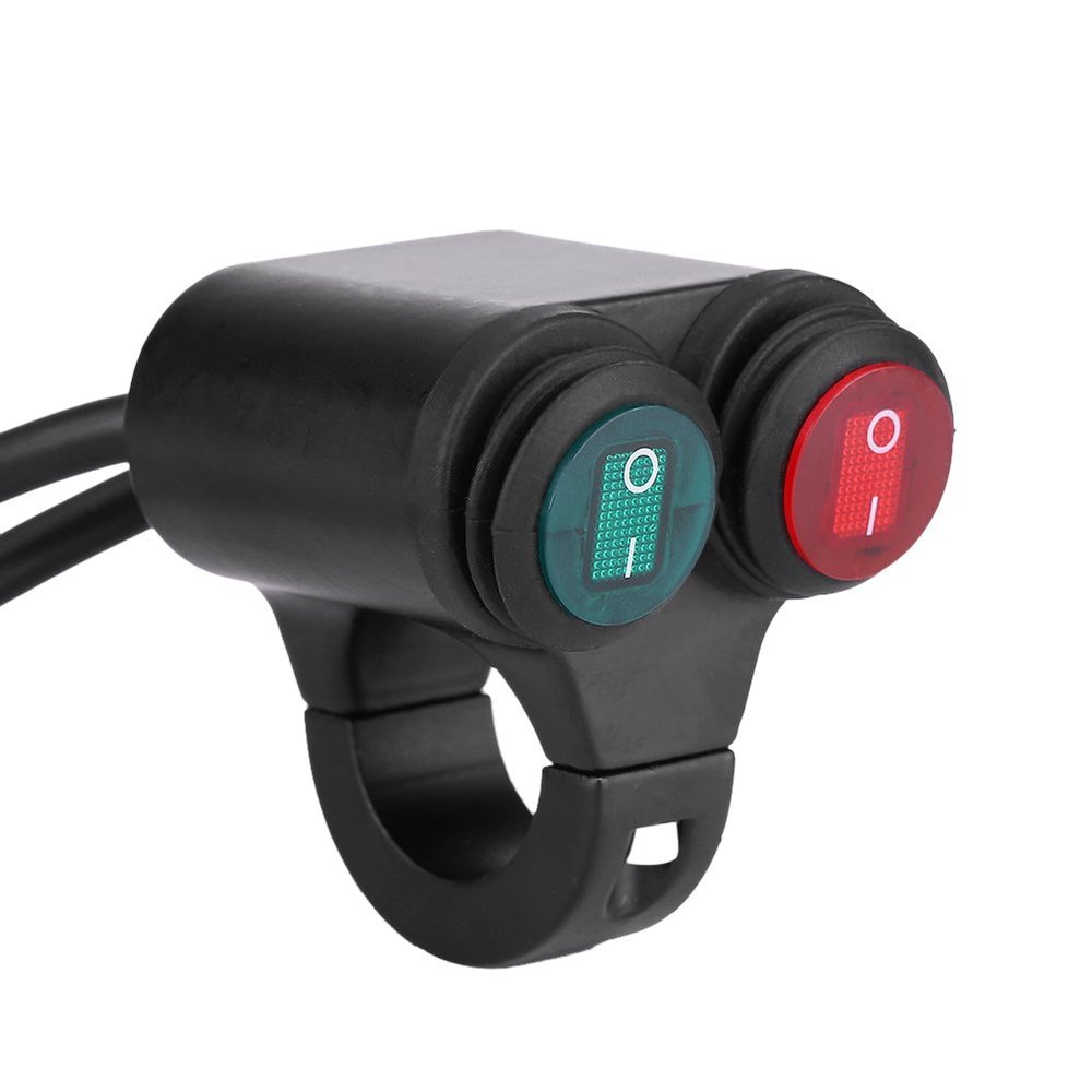 Motorcycle ON/Off Switch, 22mm Universal Motorcycle Handlebar Headlight Brake Fog Lights Horn Dual Control Button Switch (Model D)