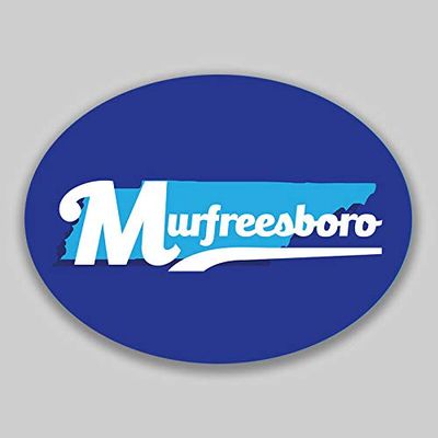 JB Print Magnet Murfreesboro Tennessee Oval Vinyl City Town College University Vinyl Decal Sticker Car Waterproof Car Decal Magnetic Bumper Sticker 5"