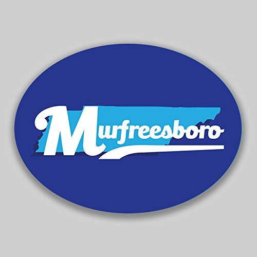 JB Print Magnet Murfreesboro Tennessee Oval Vinyl City Town College University Vinyl Decal Sticker Car Waterproof Car Decal Magnetic Bumper Sticker 5"