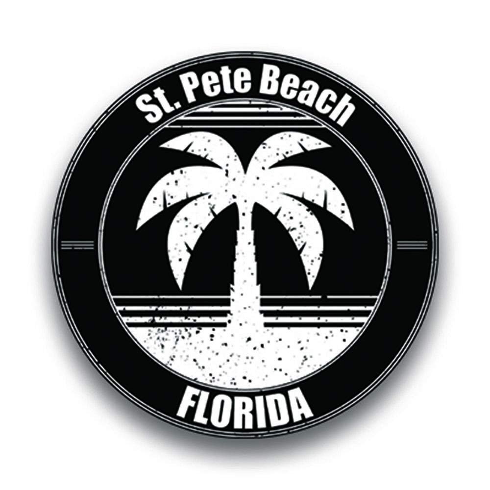 JB Print Magnet St Pete Beach Florida Vinyl Vacation Explore Memory Souvenir Vinyl Decal Sticker Car Waterproof Car Decal Magnetic Bumper Sticker 5"