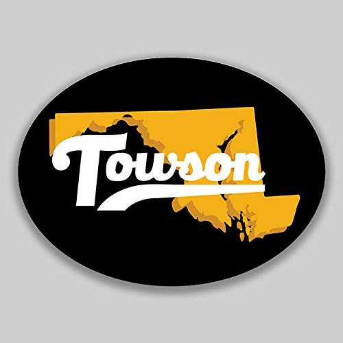 JB Print Magnet Towson Maryland Oval Vinyl City Town College University Vinyl Decal Sticker Car Waterproof Car Decal Magnetic Bumper Sticker 5"
